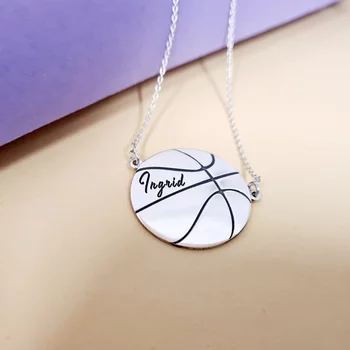 Kosárlabda Nyaklánc - 925 Sterling Ezüst - Körkapocs