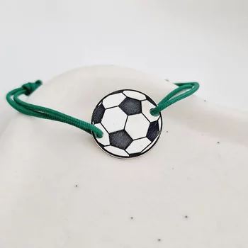 Ezüst Karkötő - Foci Labda - 925 Sterling Ezüst - Állítható Zsinór