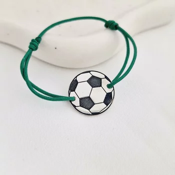 Ezüst Karkötő - Foci Labda - 925 Sterling Ezüst - Állítható Zsinór
