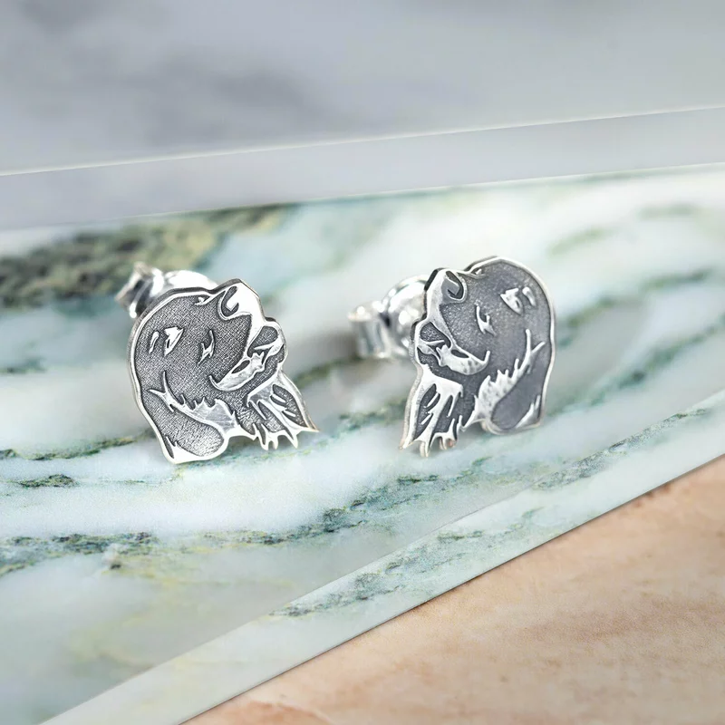 Labrador Fülbevaló - 925 Sterling Ezüst - Stekkeres zár
