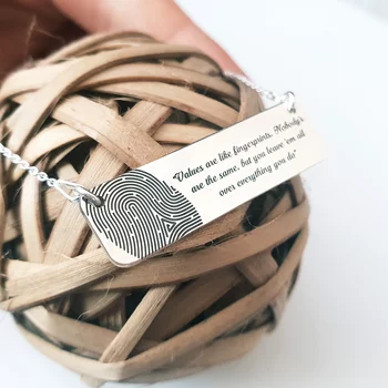 Lánc függőlappal, lenyomattal és gravírozott szöveggel - Ezüst 925