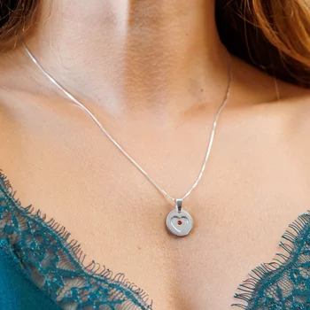 Ezüst Rejtett Üzenet Nyaklánc Swarovski kristállyal