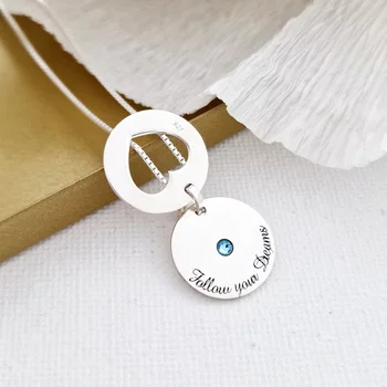 Ezüst Rejtett Üzenet Nyaklánc Swarovski kristállyal