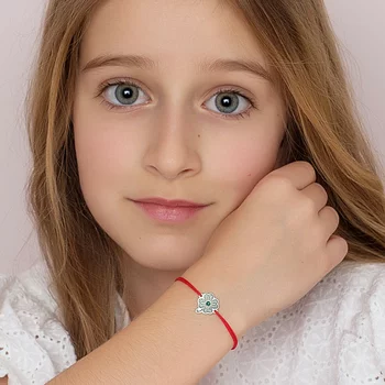 Ezüst Lóhere Karkötő Swarovski Kristállyal és állítható zsinórral