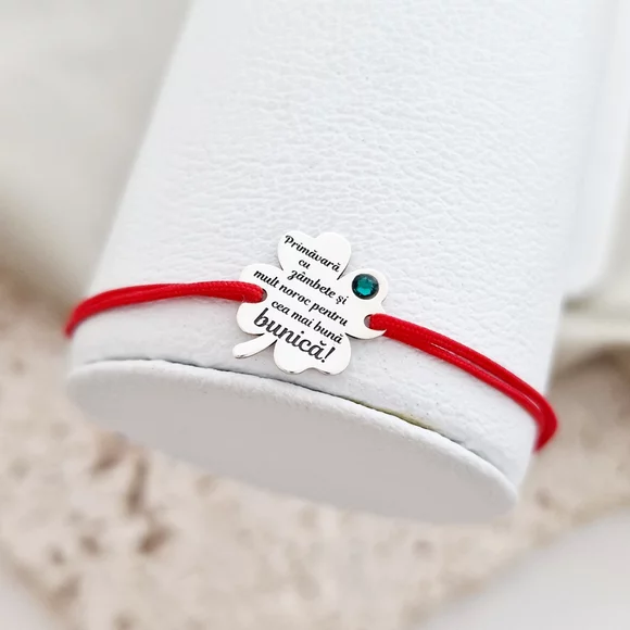 Ezüst karkötő Swarovski kristállyal - Mosolygó Tavasz - 925 Ezüst - Állítható zsinór, többféle szín
