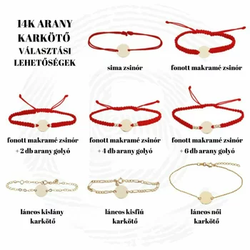 Lóhere Karkötő - 14K Sárga Arany - Állítható Zsinór