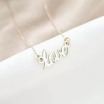 LOVE Nyaklánc - 14K Sárga Arany - Körkapocs
