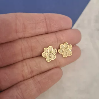 Mancs Fülbevaló - 18K Sárga Aranyozott 925 Sterling Ezüst Monogrammal - Stekkeres