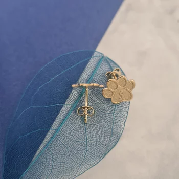 Mancs Fülbevaló - 18K Sárga Aranyozott 925 Sterling Ezüst Monogrammal - Stekkeres