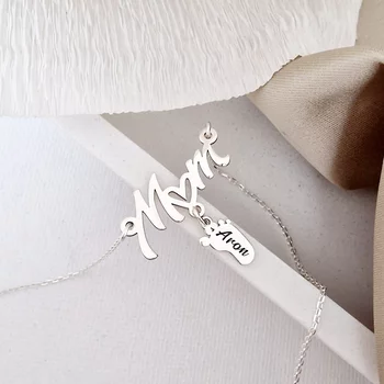 MOM Nyaklánc -  925 Sterling Ezüst Talp - Körkapocs