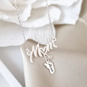 MOM Nyaklánc -  925 Sterling Ezüst Talp - Körkapocs