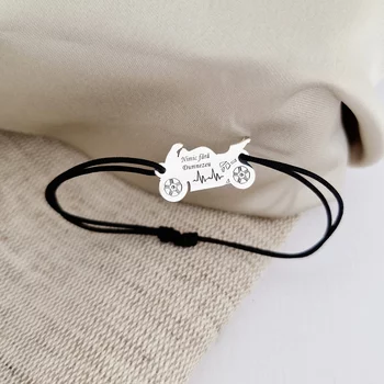 Motoros Karkötő - 925 Sterling Ezüst Motorbicikli - Állítható méret, különböző színű zsinór