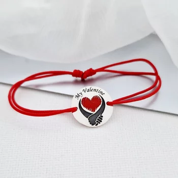 My Valentine Ezüst Karkötő Piros Zománccal