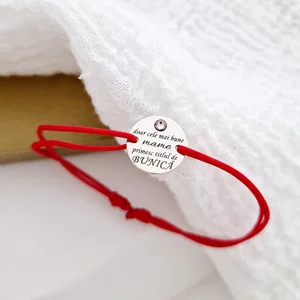Nagymama titulus karkötő - ezüst 925 és Swarovski kristály - Állítható zsinór, többféle színben