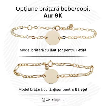 Név Lemez Karkötő -  9K Sárga Arany - Kislány/Kisfiú Lánc