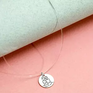 Nővér/Barátnő Choker Nyaklánc - 925 Sterling Ezüst Érme - Szilikon Szál