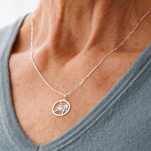 Oroszlán Csillagjegy Nyaklánc - 925 Sterling Ezüst - Körkapocs