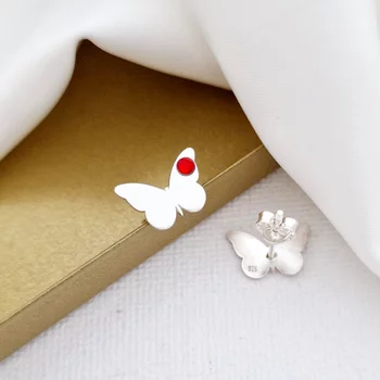 Pillangó Fülbevaló - 925 Sterling Ezüst - Swarovski Kristály - Stekkeres