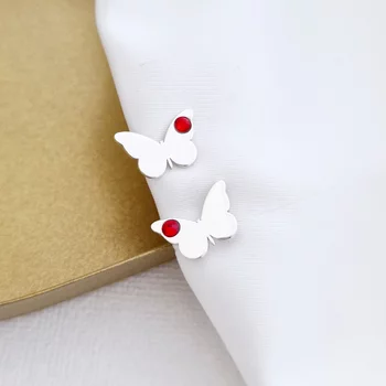 Pillangó Fülbevaló - 925 Sterling Ezüst - Swarovski Kristály - Stekkeres