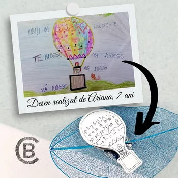 Pin ARIANA Our Children kollekció - Hőlégballon - Ezüst 925