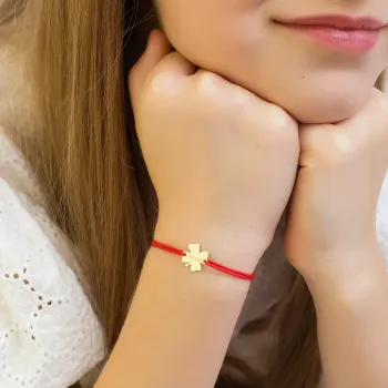 14K Szerencse Karkötő állítható zsinórral