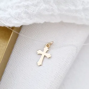14K Kereszt Szilikon Nyaklánc