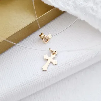 14K Kereszt Szilikon Nyaklánc