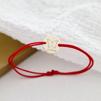 14K Kivágott Pillangó Karkötő állítható zsinórral G
