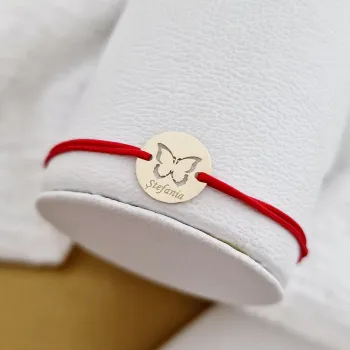 14K Kivágott Pillangó Karkötő állítható zsinórral G