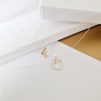 14K Kivágott Szív Szilikon Nyaklánc
