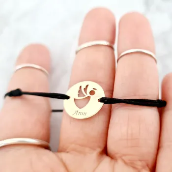 14K Szárnyas Őrangyal karkötő állítható zsinórral