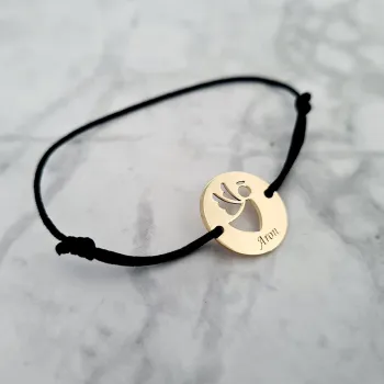 14K Szárnyas Őrangyal karkötő állítható zsinórral