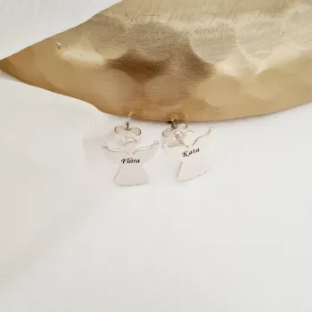 Angyal Fülbevaló - 925 Sterling Ezüst  - Stekkeres