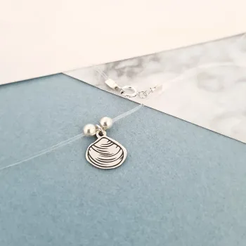 Choker Beach Summer - Különféle medálokkal és 4 mm-es gyöngyökkel személyre szabva - Ezüst 925 - Szilikon lánc karabineres csattal