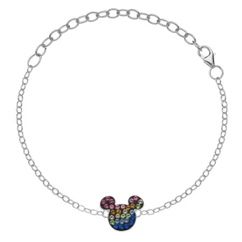 Disney Mickey Mouse karkötő - Ezüst 925 és színes cirkónia