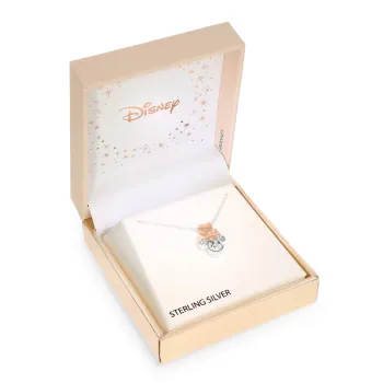 Disney Minnie Mouse & Rose Hearts nyaklánc - ezüst 925