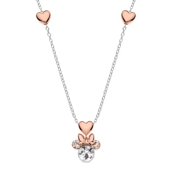 Disney Minnie Mouse & Rose Hearts nyaklánc - ezüst 925