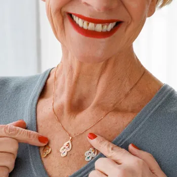 Érzelem Cseppek Nyaklánc - 3 Név - 18K Sárga Aranyozott 925 Sterling Ezüst  Swarovski Kristály - Körkapocs