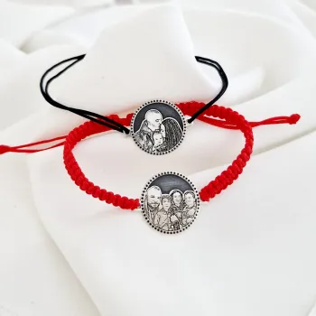 Karkötő Szett Gravírozott Fénykép - Nefelejcs Virága - 925 Sterling Ezüst - Dombormű Gravírozás - Állítható Zsinór