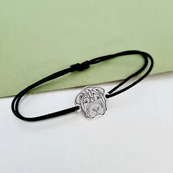 Shar Pei Karkötő - 925 Sterling Ezüst - Állítható Zsinór