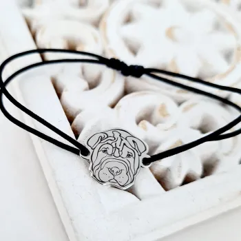 Shar Pei Karkötő - 925 Sterling Ezüst - Állítható Zsinór