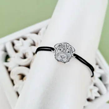 Shar Pei Karkötő - 925 Sterling Ezüst - Állítható Zsinór