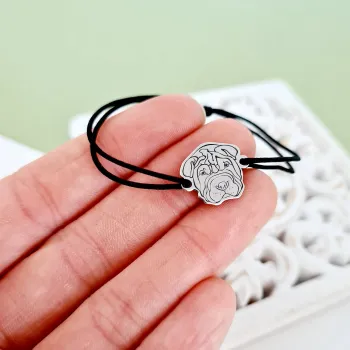Shar Pei Karkötő - 925 Sterling Ezüst - Állítható Zsinór