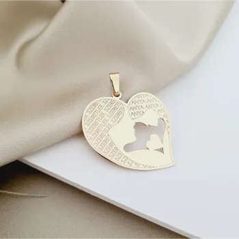 14K Anya-Lánya Szív Medál