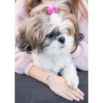 Ezüst Karkötő állítható zsinórral - ShihTzu kutya