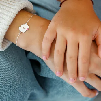 Személyre szabott lábkarkötő lánccal - 925 ezüst - Swarovski kristály