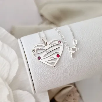 Szeretet Hullámok - 4 Név -  925 Sterling Ezüst  Swarovski Kristály - Körkapocs