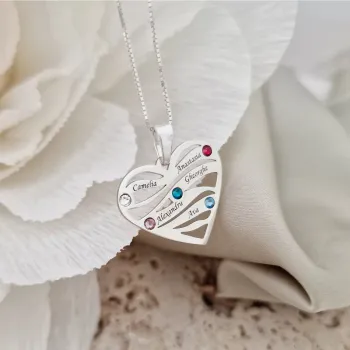 Szeretet Hullámok - 5 Név -  925 Sterling Ezüst  Swarovski Kristály - Körkapocs