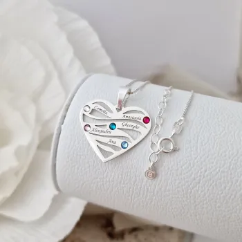 Szeretet Hullámok - 5 Név -  925 Sterling Ezüst  Swarovski Kristály - Körkapocs