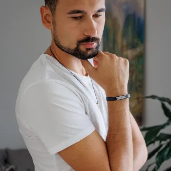 Tökéletes Férj és Édesapa - Bőr Karkötő Ezüst Lemezzel